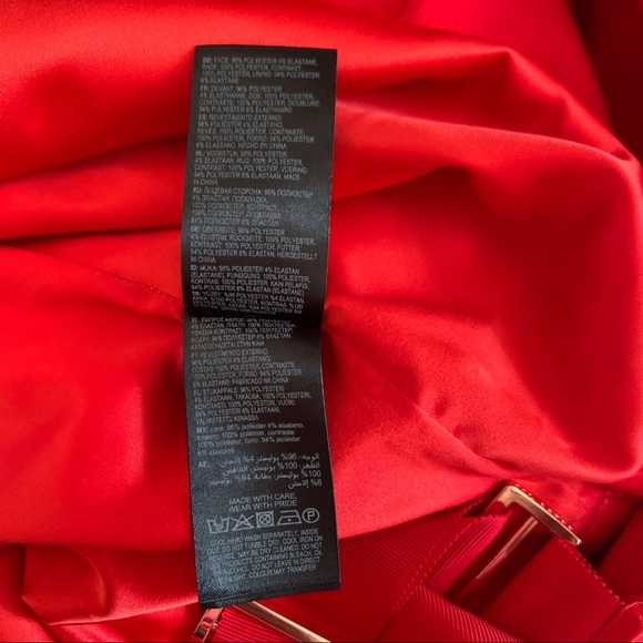 NWT Ted Baker red ribbon adjustable strap fitted knee-length dress - Picture 16 of 16